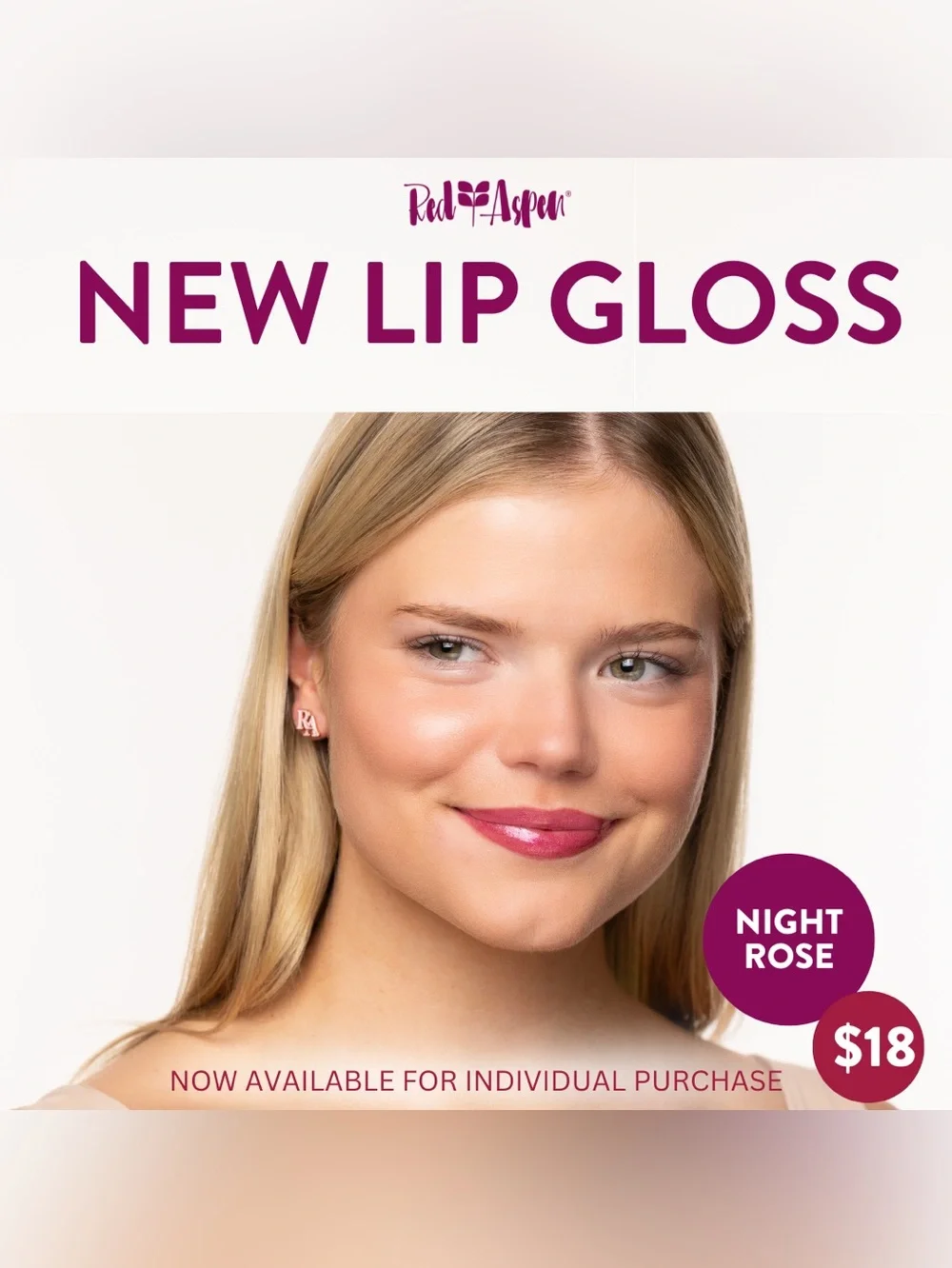 Red Aspen Night Rose Lip Gloss — Women's Pink Shine